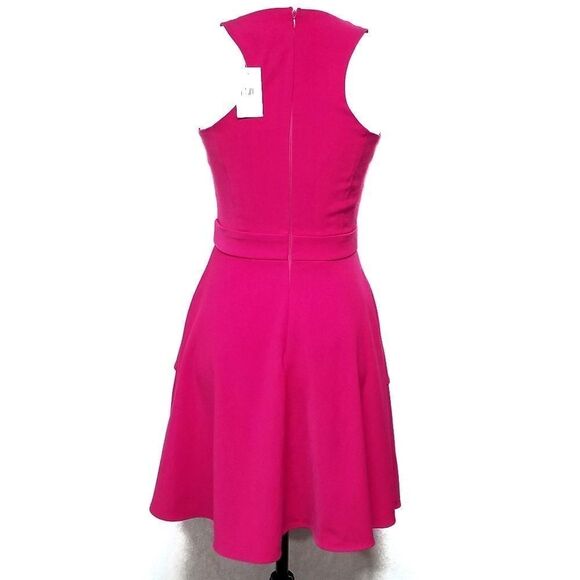 Adelyn Rae Ruffle Front Fit & Flare Pink Dress XS - Picture 6 of 8